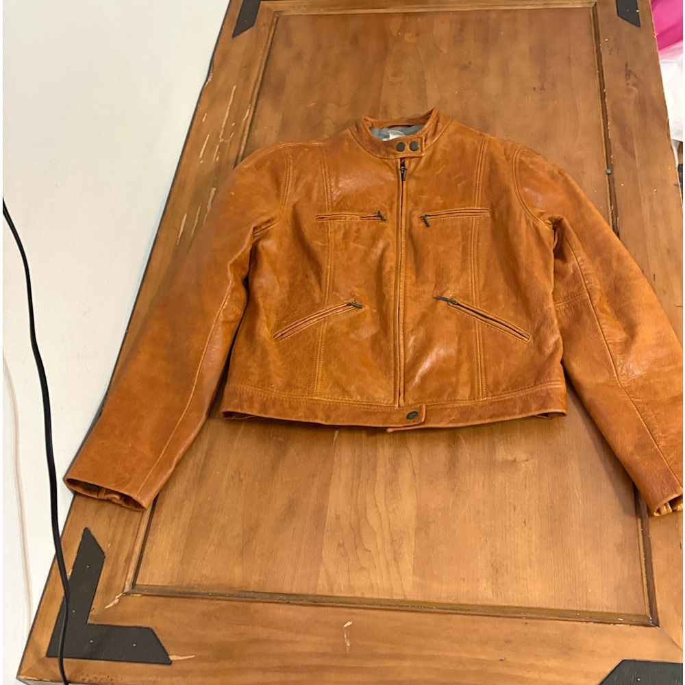 J. Crew Leather Bomber Jacket Size Small - Picture 5 of 13